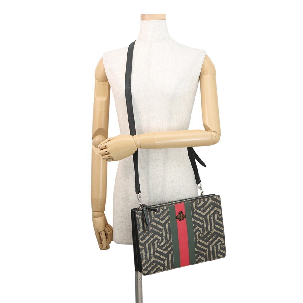 Gucci GG Kaleido Leather Shoulder Bag Sherry Bee Black - Picture 5 of 10